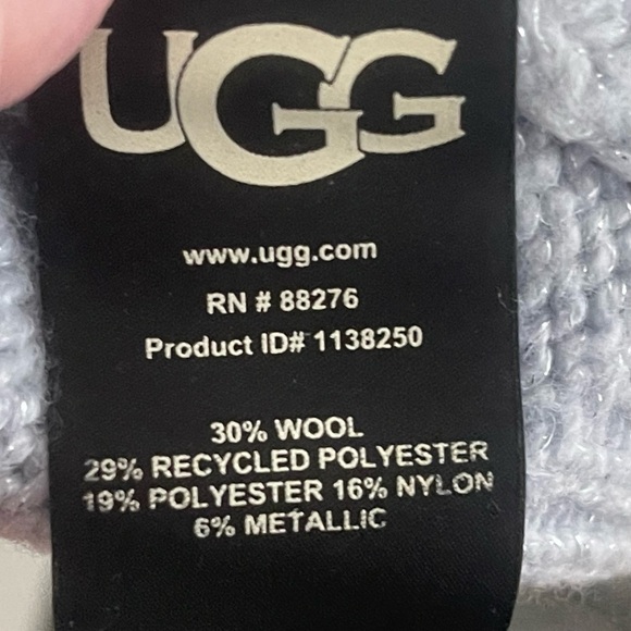 UGG Lylah Slouchy Rollneck Sweater Metallic, Fall, Winter, Cozy, Light Blue, L - Picture 7 of 10